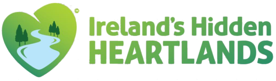 Logo of Ireland's Hidden Heartlands with a heart-shaped landscape.