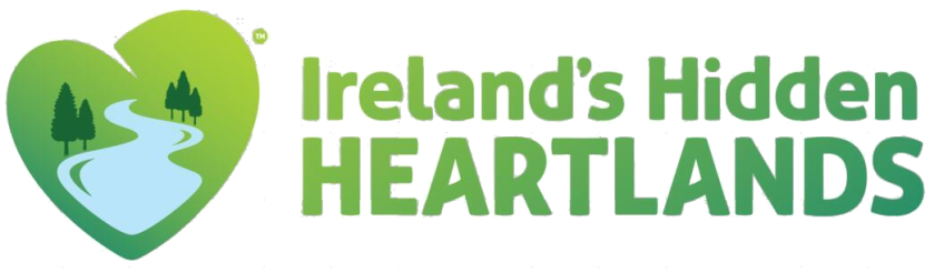 Logo of Ireland's Hidden Heartlands with a heart-shaped landscape.