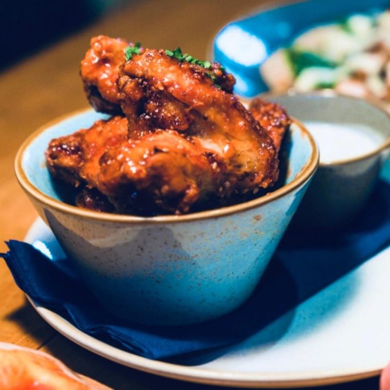 a plate of food on a table