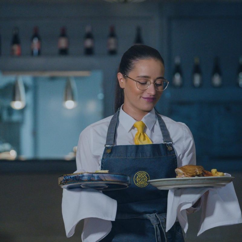 a person sitting at a table