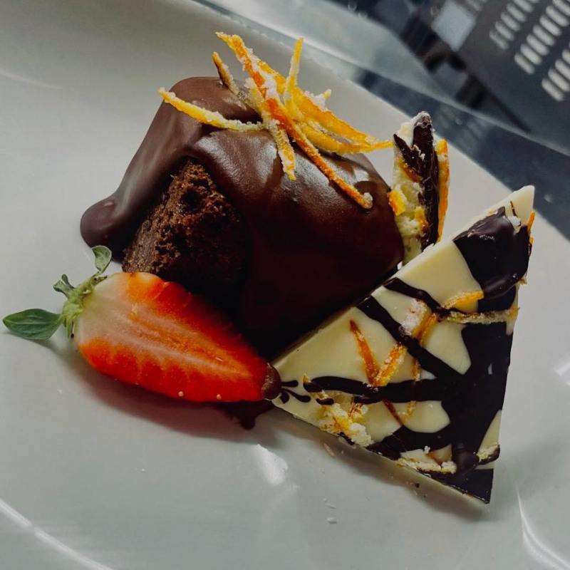 a piece of cake on a plate